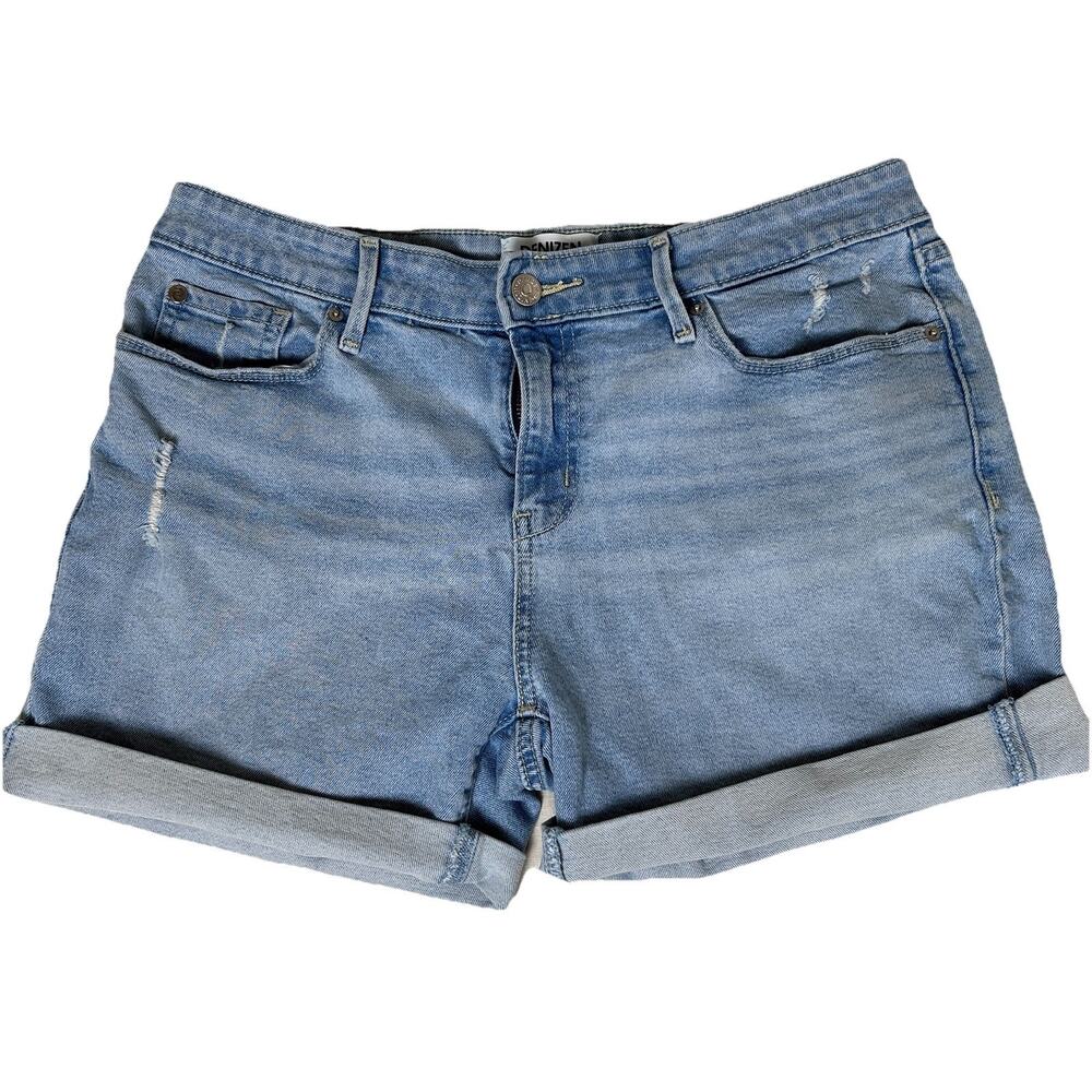 Denizen Levi Mid Rise Cut Off Shorts Distressed Light Wash Denim Womens Sz 29